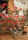Geraniums by childe hassam